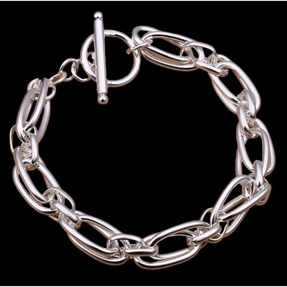 Borealis Boutique Jewelry - Silver Double Chain Link Bracelet